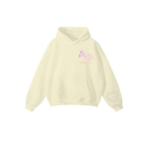 Alpha Phi- Feeling Phi - University Of Miami Ohio Embroidered Beige Hoodie