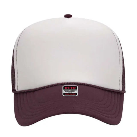 Otto Cap 5 Panel Mid Profile Mesh Back Trucker Hat