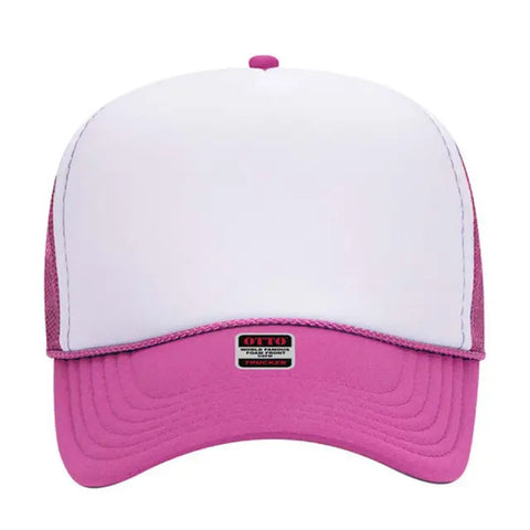 Otto Cap 5 Panel Mid Profile Mesh Back Trucker Hat