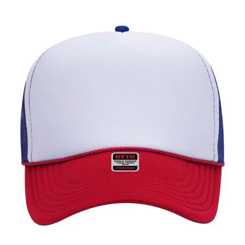 Otto Cap 5 Panel Mid Profile Mesh Back Trucker Hat