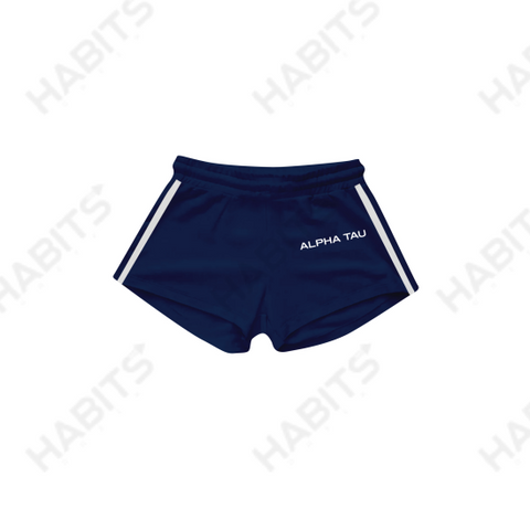 Alpha Sigma Tau Screen Printed Navy Shorts