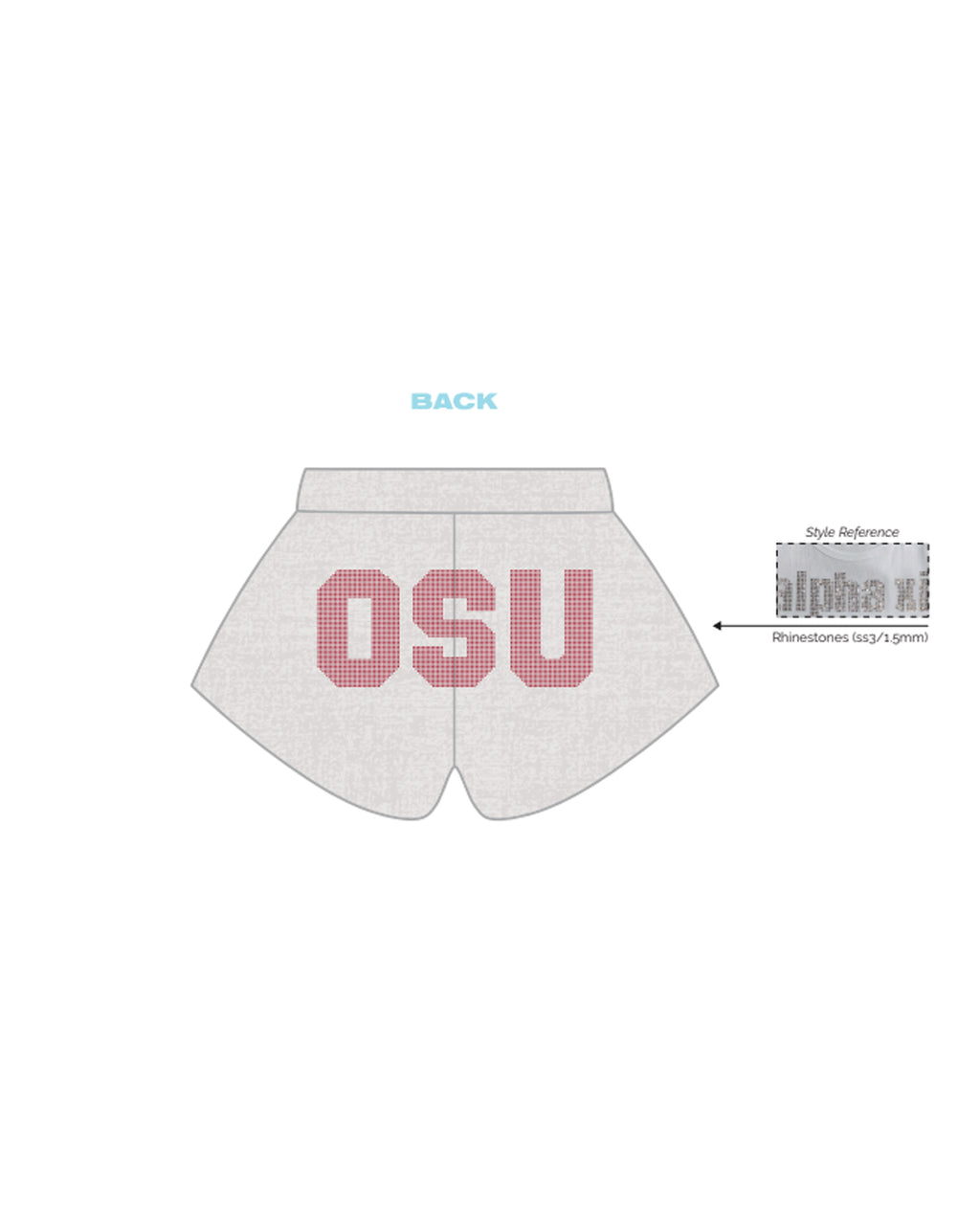 H3G-1238- Ohio State University - Alpha Chi Omega - Shorts