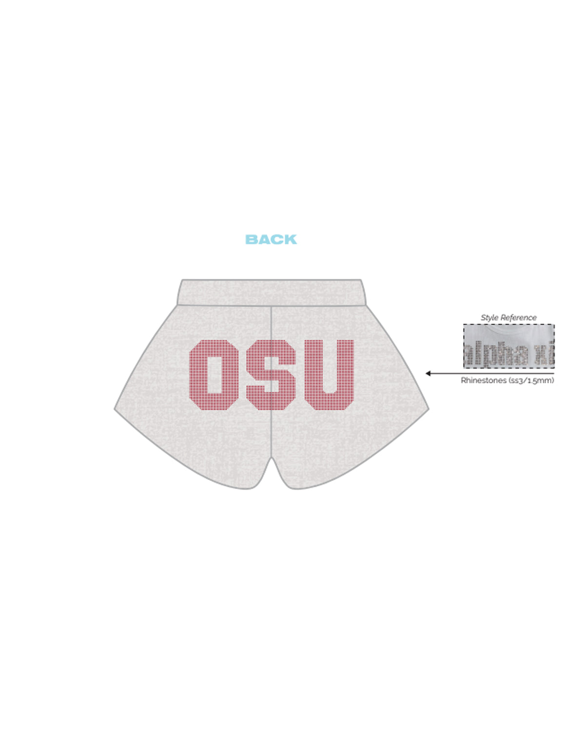 H3G-1238- Ohio State University - Alpha Chi Omega - Shorts