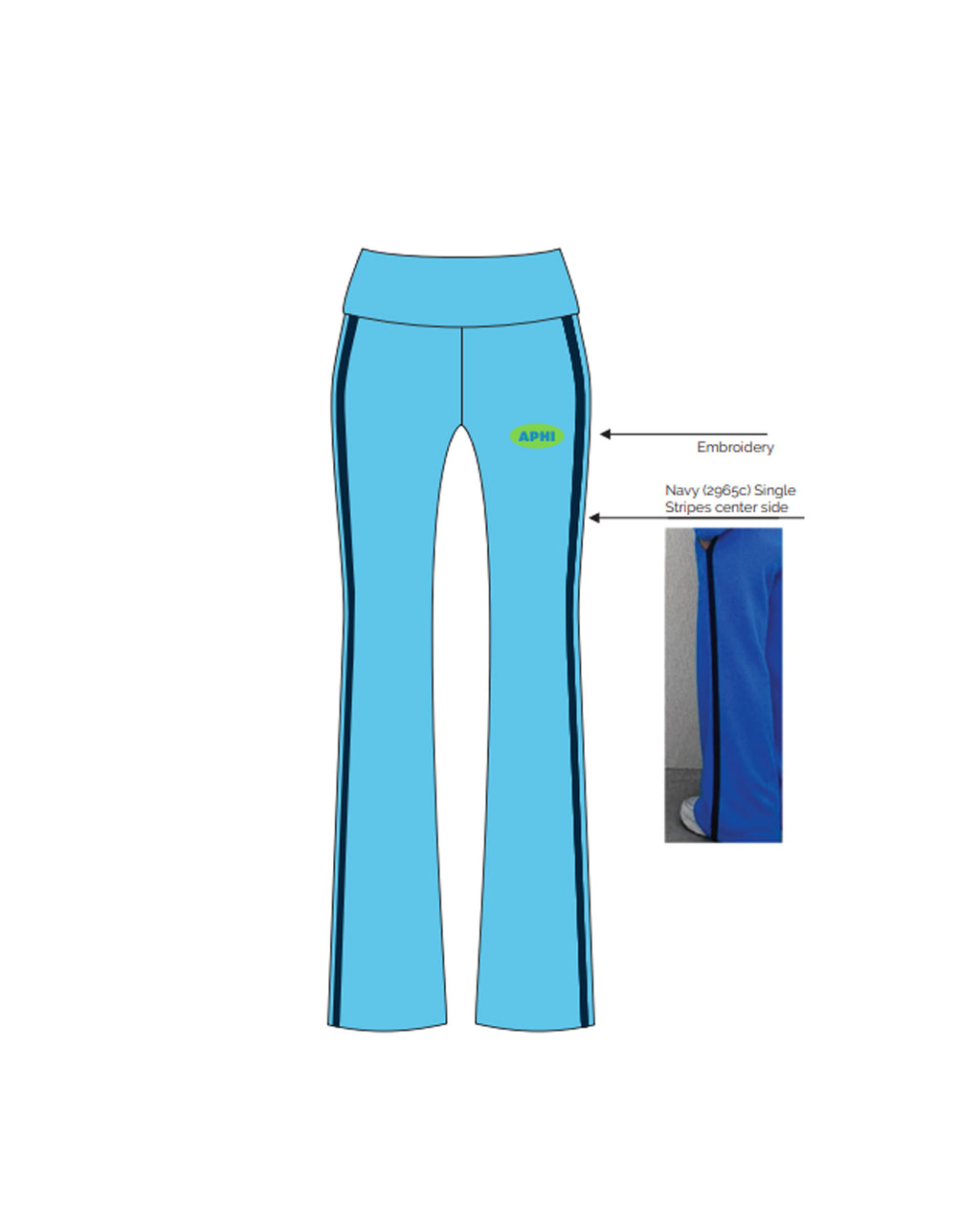 H3G-2826 Michigan State University - Aphi - FOLD OVER FLARE PANTS