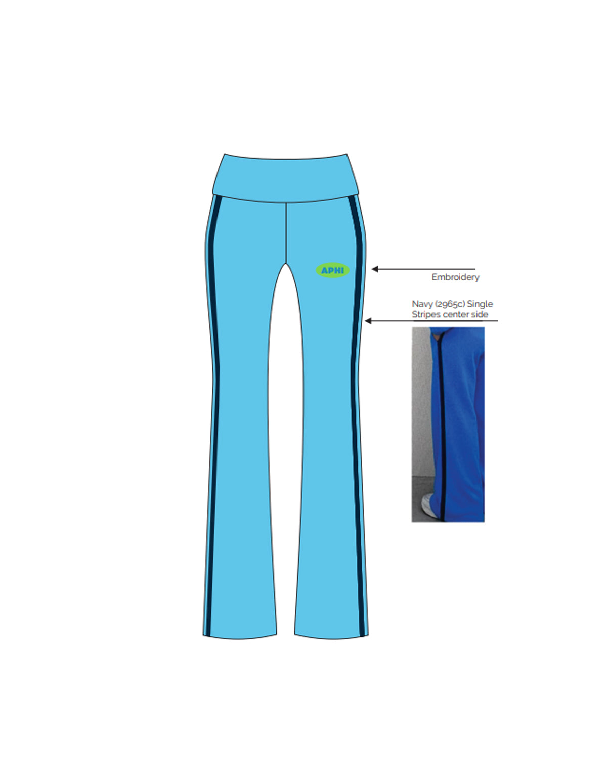 H3G-2826 Michigan State University - Aphi - FOLD OVER FLARE PANTS