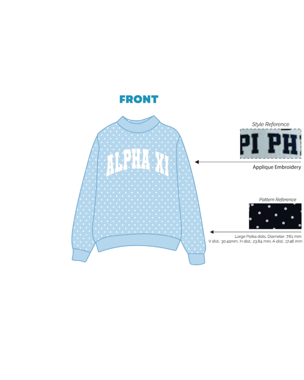 H3G-2147 University of Nebraska Omaha - Alpha Xi Delta - Mockneck