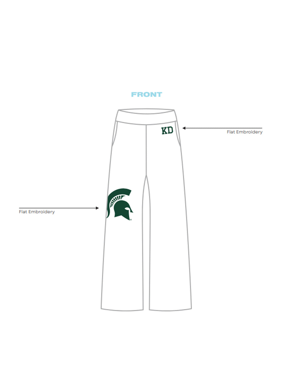 H3G-2227 - Michigan State University - Kappa Delta - Wide Leg Sweatpants