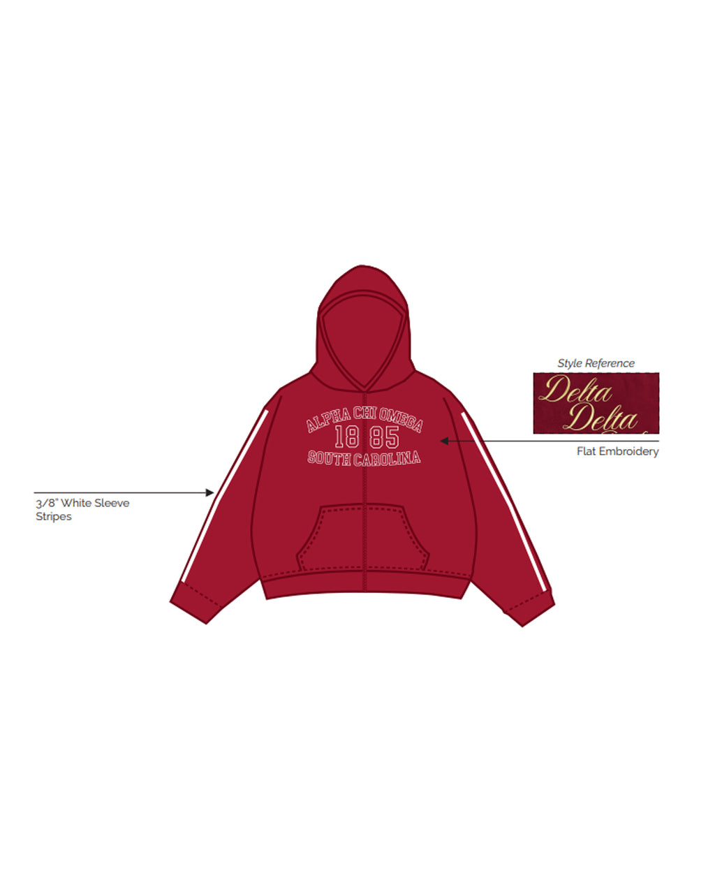 H3G-1689 - University of South Carolina - Alpha Chi Omega - Hoodie