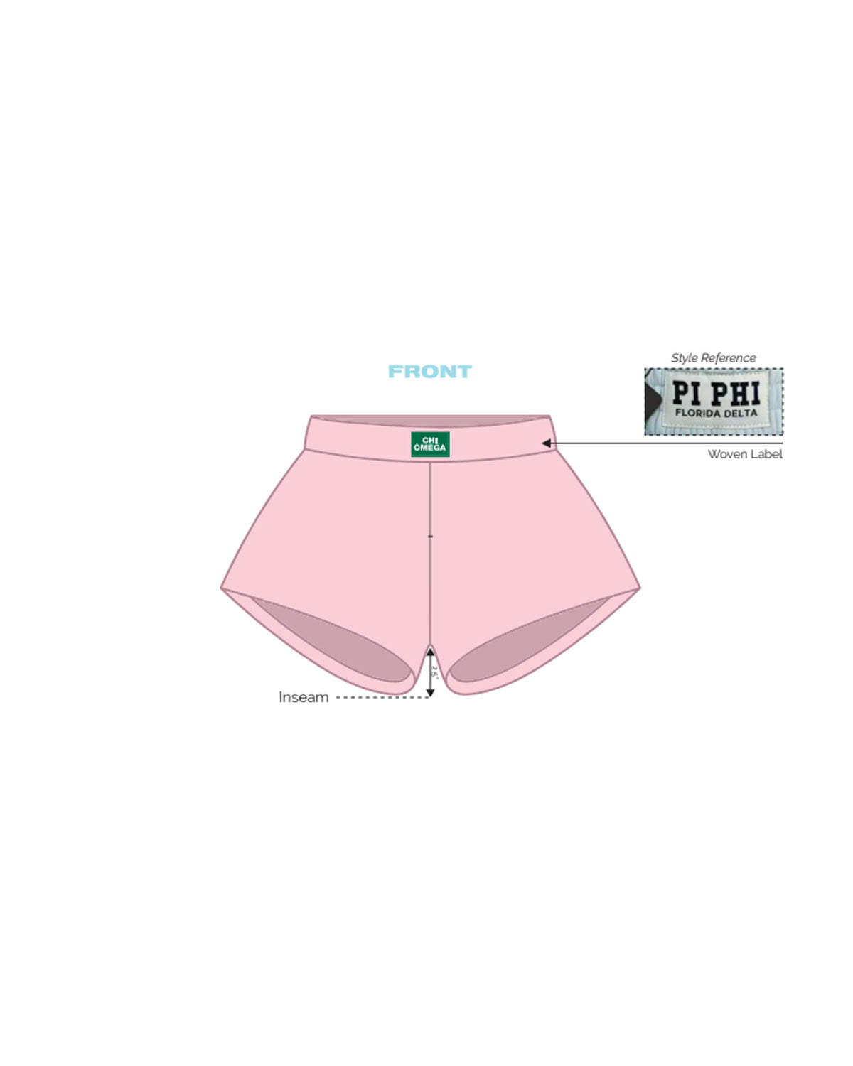 H3G-1241 - University of Washington - Chi Omega - Shorts
