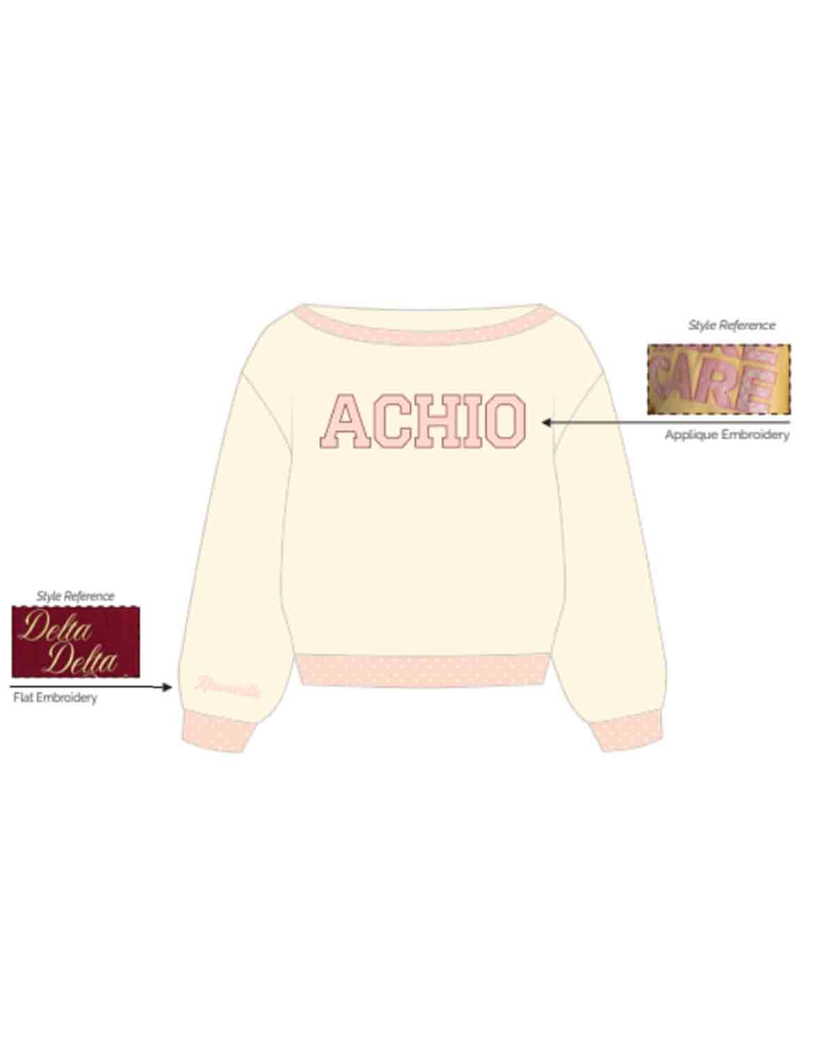HG-1923 - University of Tennessee - Alpha Chi Omega - OFF SHOULDER SWEATER