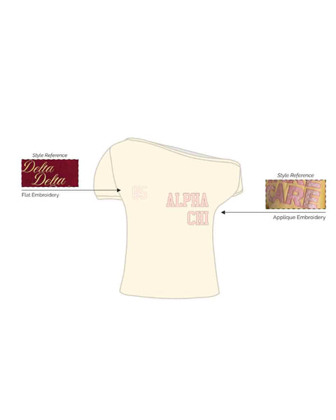 HG-1923 - University of Tennessee - Alpha Chi Omega - Off Shoulder Tee