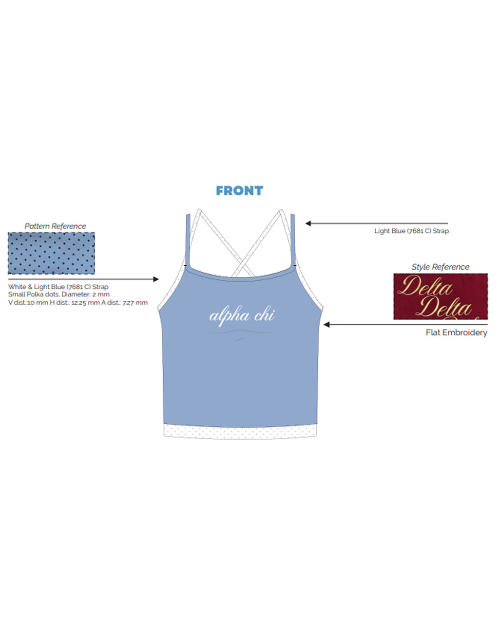 H3G-2819 University of Tennessee Knoxville  - Alpha Chi Omega - Cross Back Tank