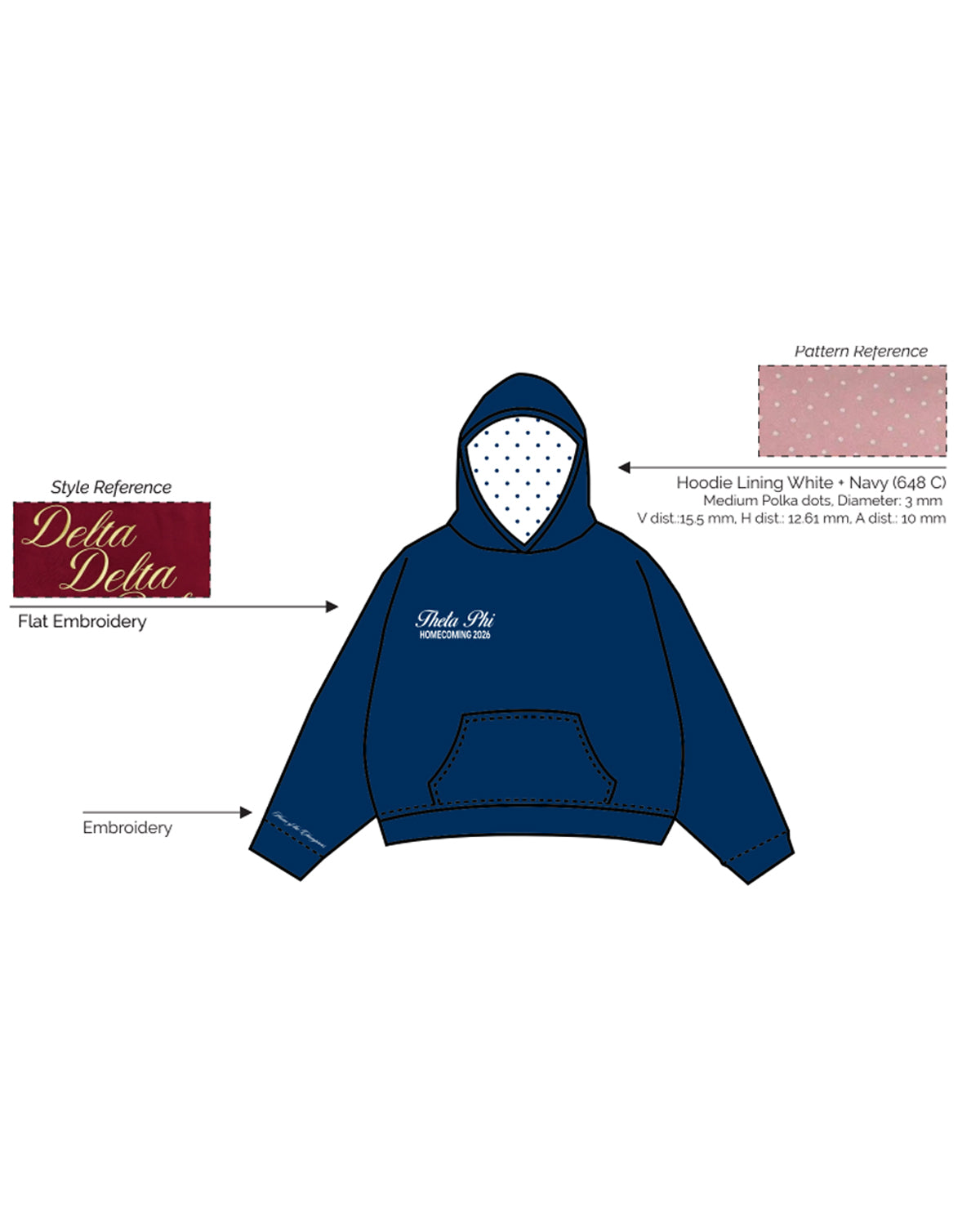 H3G-2302 - Indiana University Bloomington - Theta Phi Alpha - STANDARD HOODIE