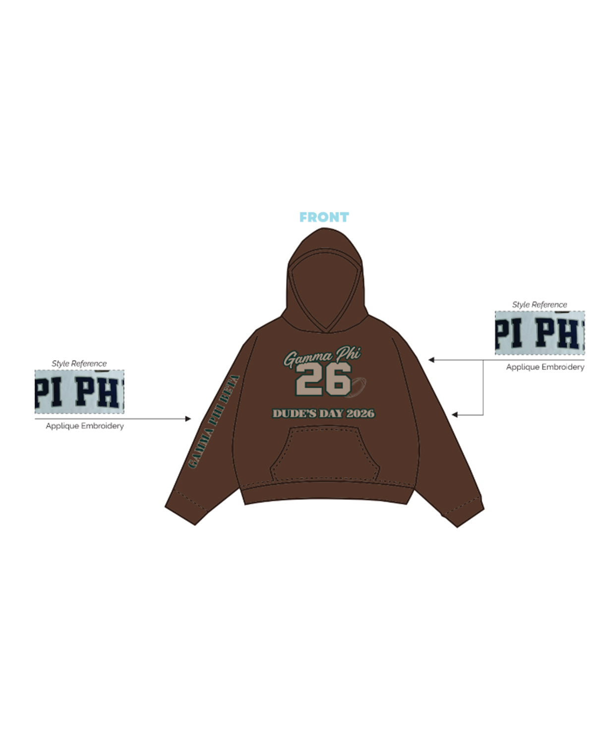 H3G-2943 Michigan State University - Gamma Phi Beta - HOODIE