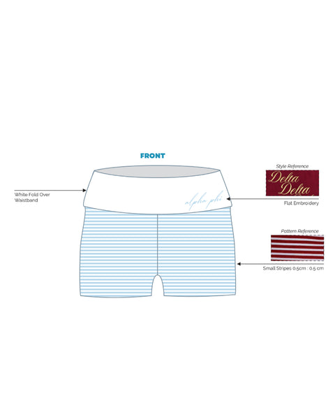 H3G-0939 - West Virginia University - Alpha Phi - FOLD OVER SHORTS