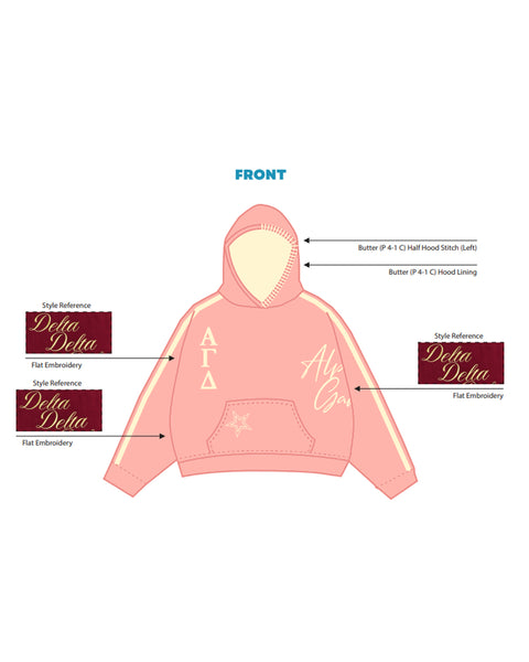 H3G-0836 - Chapman University - Alpha Gamma Delta - Hoodie