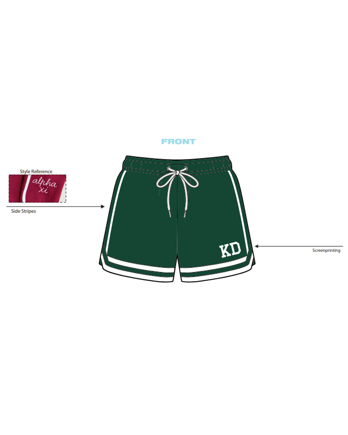 H3G-2227 - Michigan State University - Kappa Delta - JERSEY SHORTS