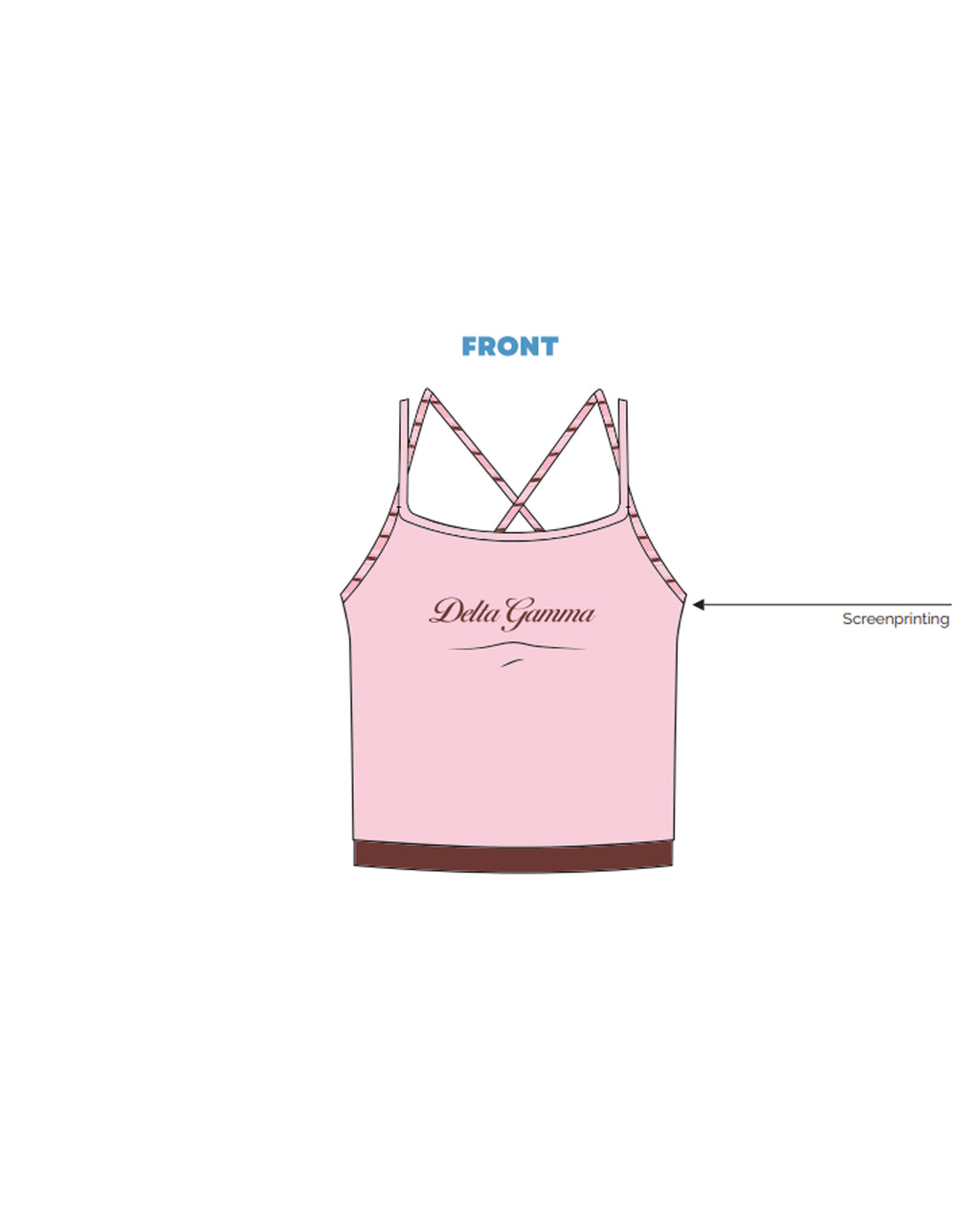 H3G-2830 Texas State - Zeta Eta Delta Gamma - Double Strap - Cross back Tank