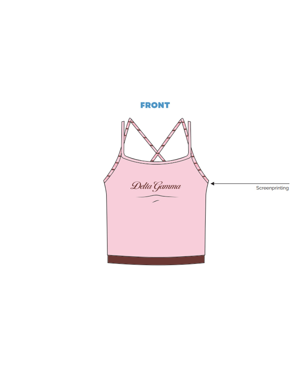 H3G-2830 Texas State - Zeta Eta Delta Gamma - Double Strap - Cross back Tank