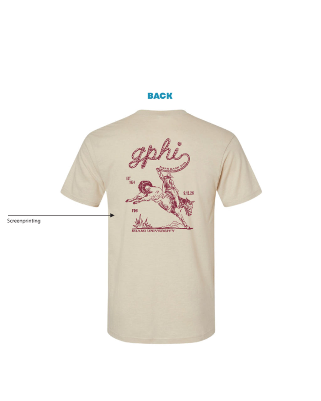 H3G-1356 - Miami University - Gamma Phi Beta - T-Shirt