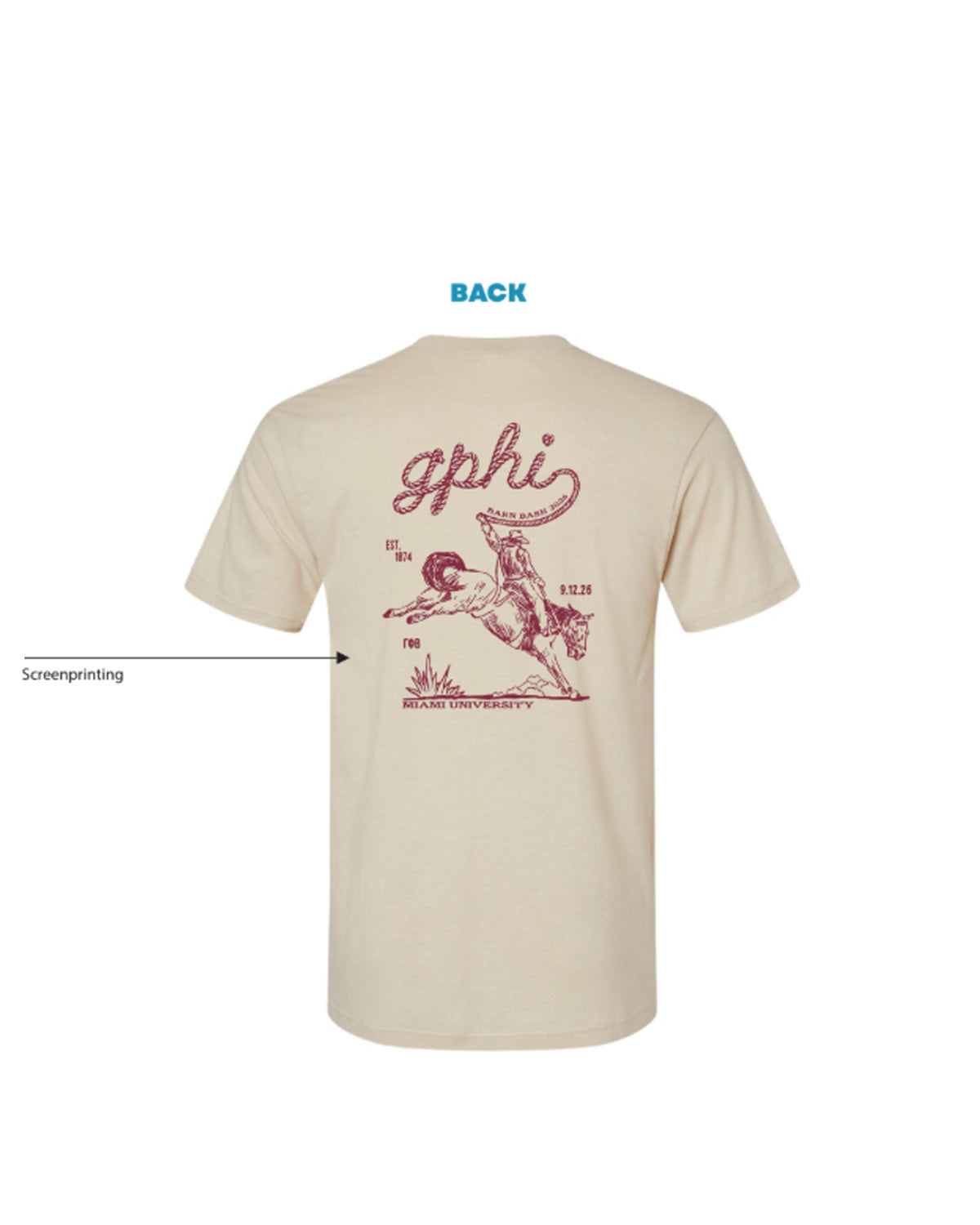 H3G-1356 - Miami University - Gamma Phi Beta - T-Shirt