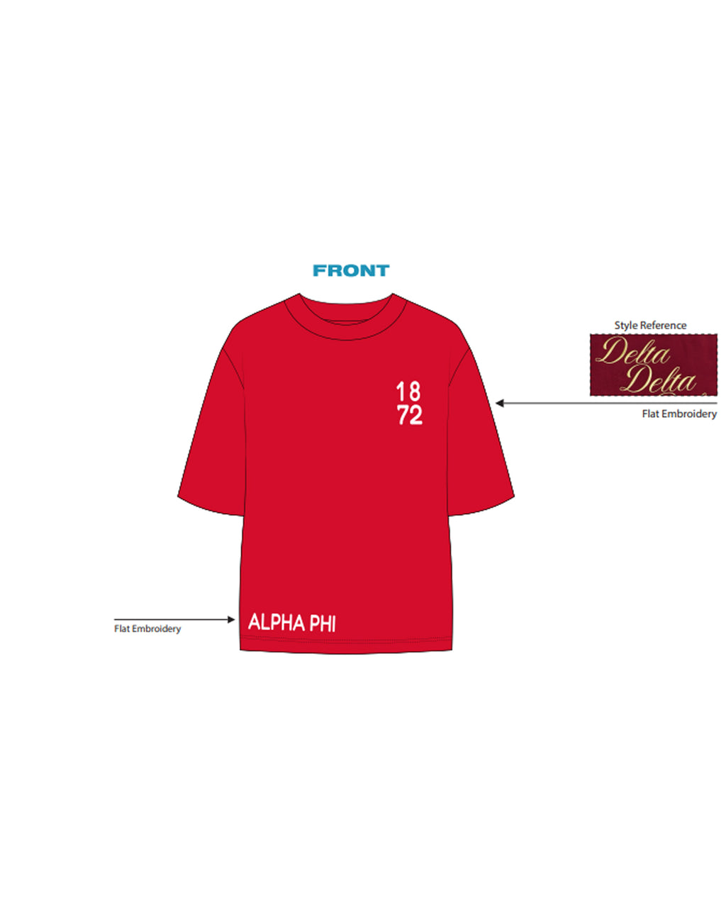 H3G-1925 - University of Wyoming - Alpha Phi - OVERSIZED TEE