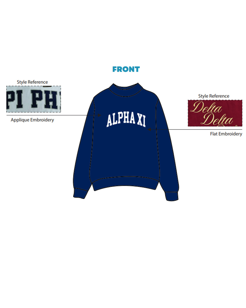 H3G-1752 - University of Illinois Urbana Champaign - Alpha Xi Delta - MOCKNECK