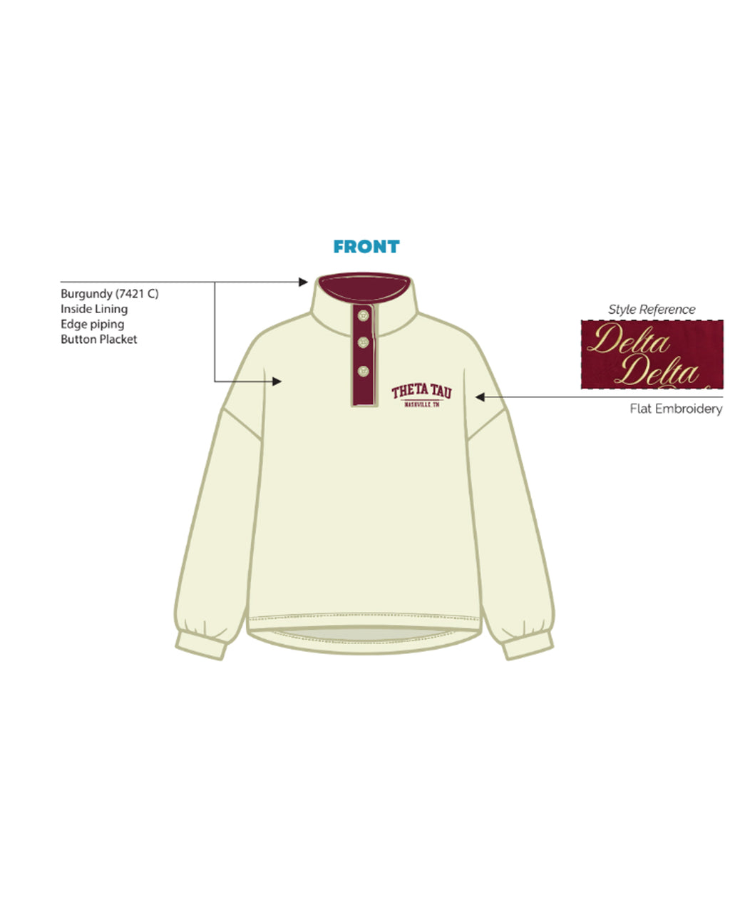 H3G-2982 - Vanderbilt - Theta Tau - QUARTER BUTTON MOCKNECK