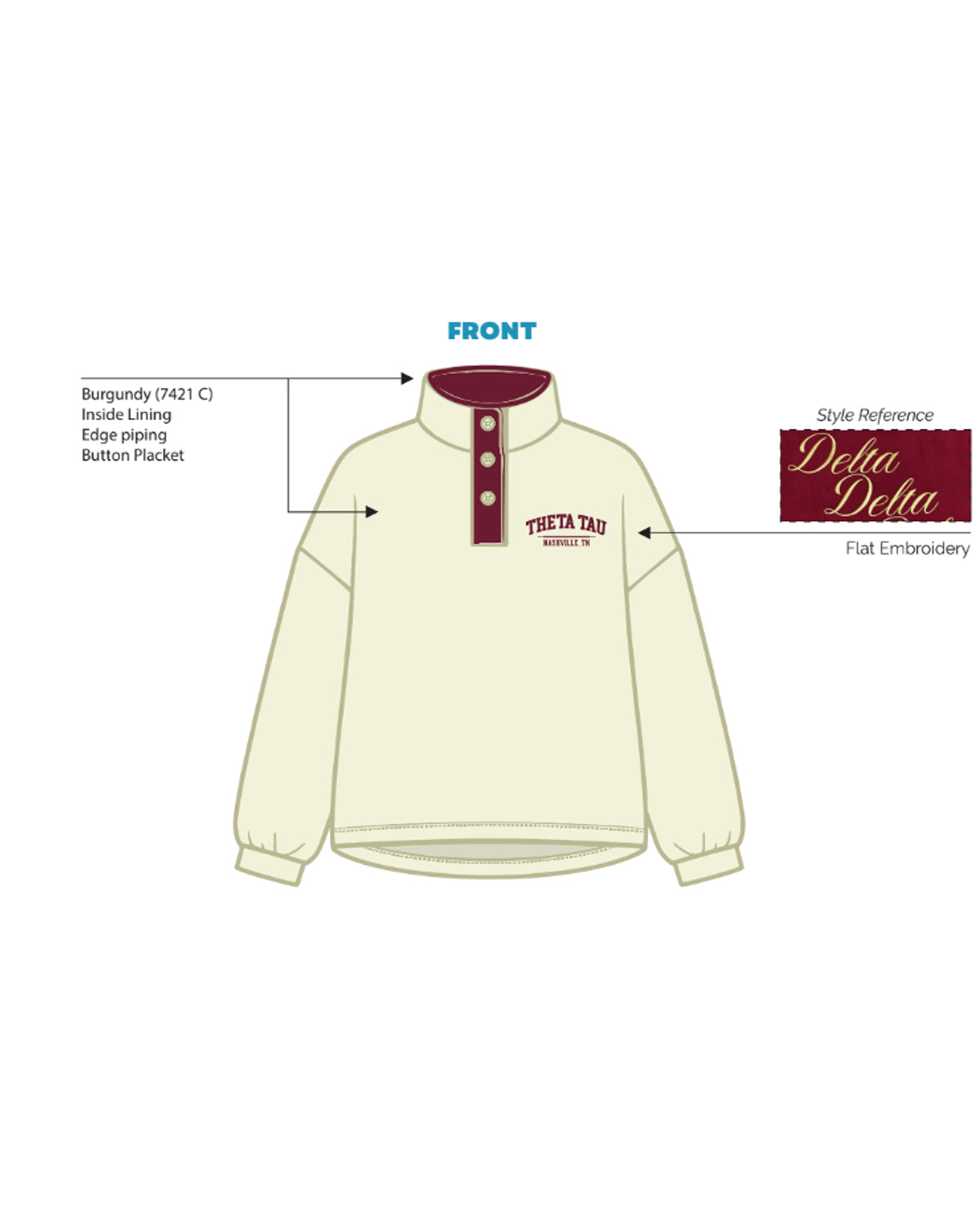 H3G-2982 - Vanderbilt - Theta Tau - QUARTER BUTTON MOCKNECK