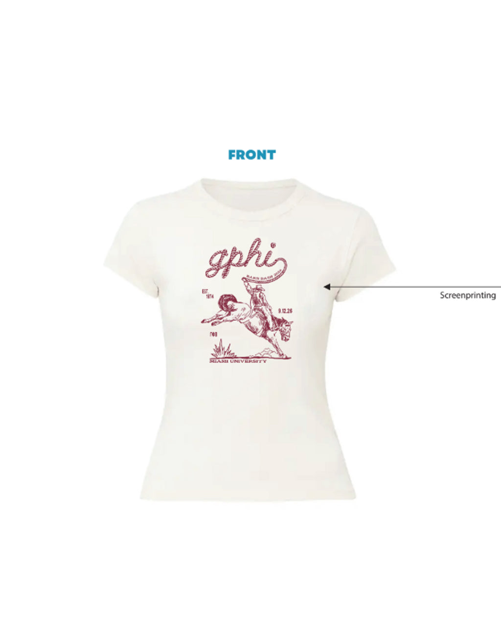 H3G-1356 - Miami University - Gamma Phi Beta - BABY TEE