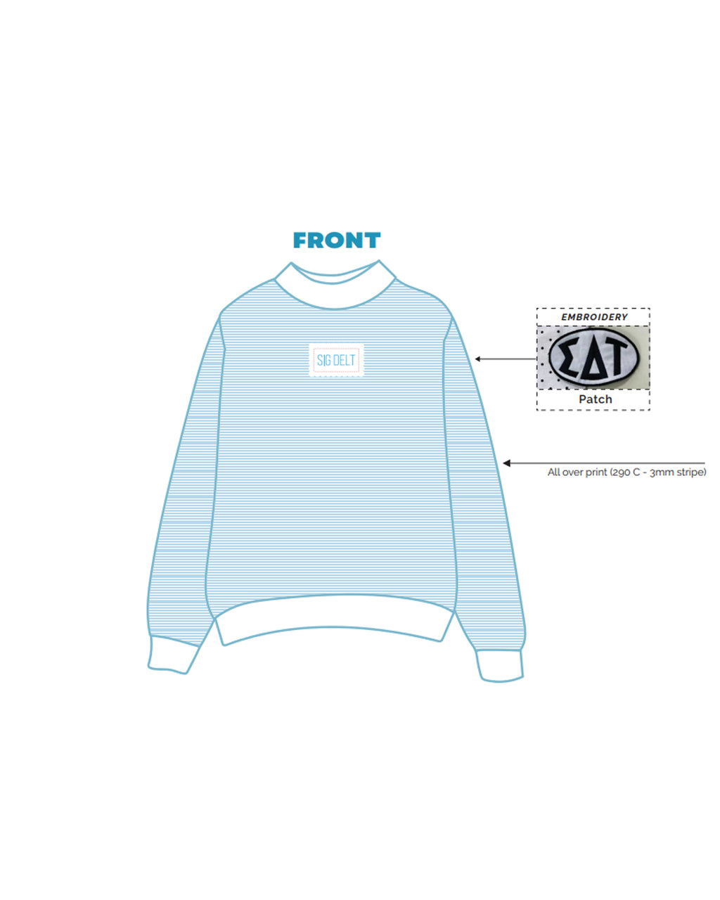 H3G-2137 - University Of Pittsburg - Sigma Delta Tau - Mockneck