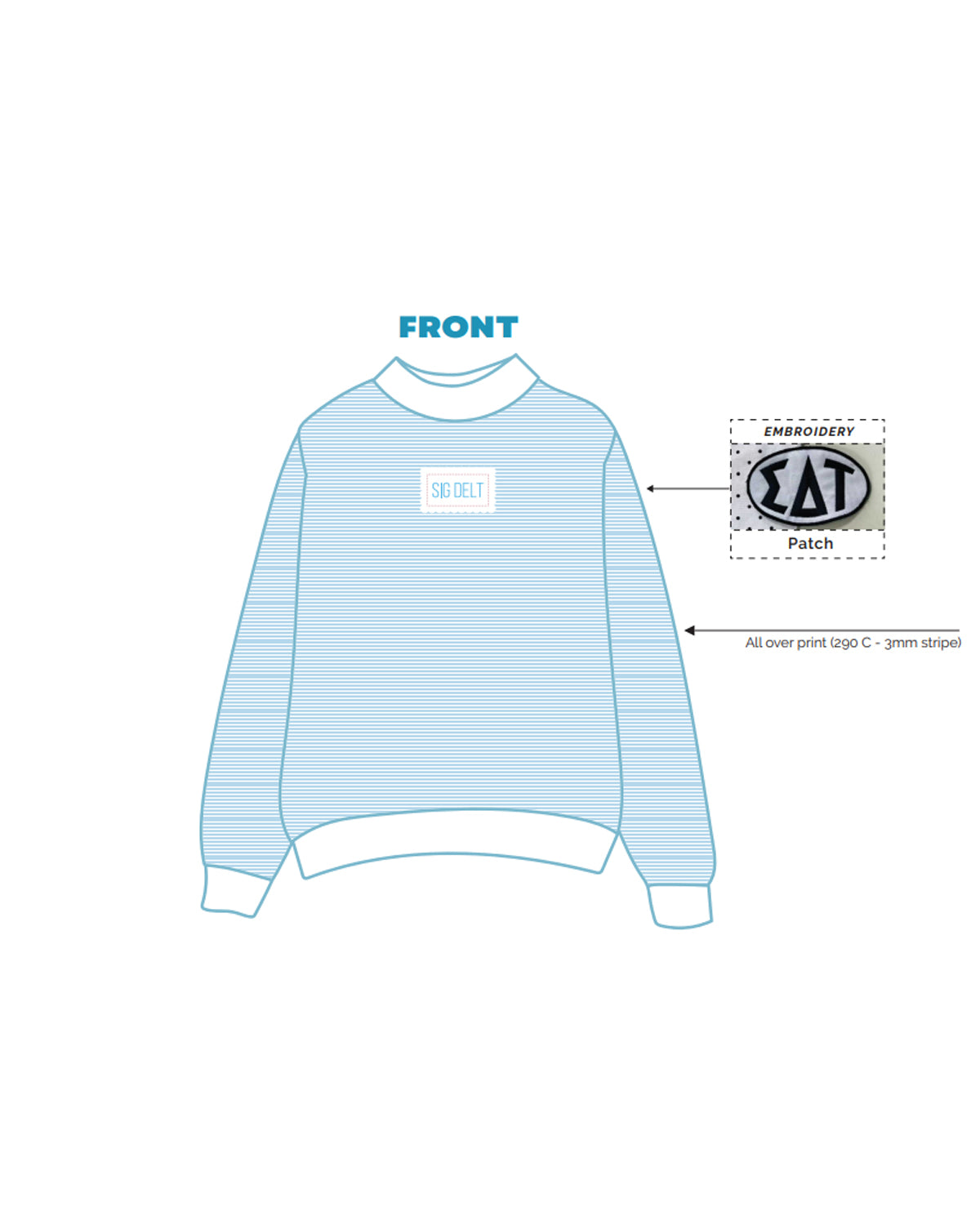 H3G-2137 - University Of Pittsburg - Sigma Delta Tau - Mockneck