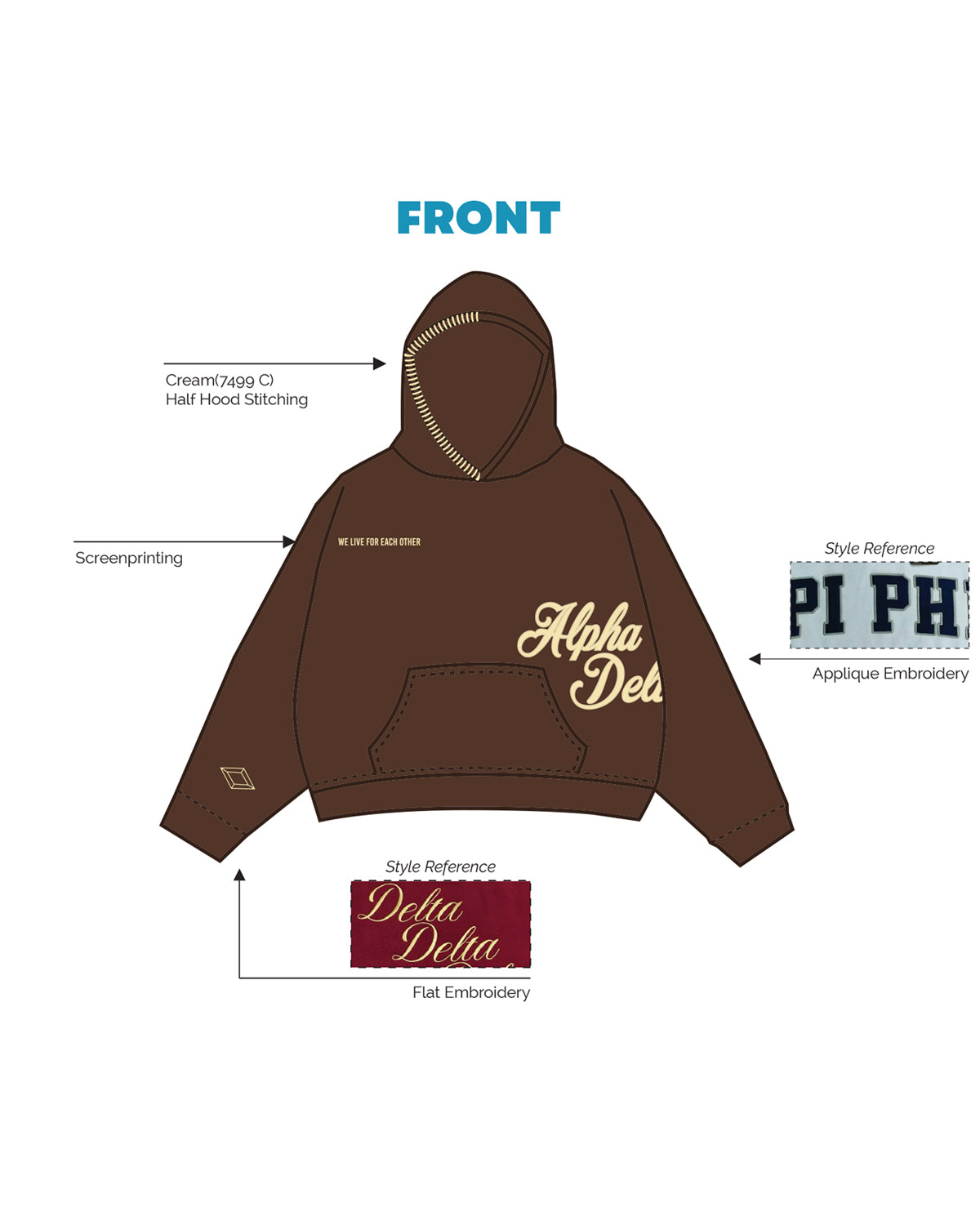 H3G-2327 - University of Illinois Urbana-Champaign - Alpha Delta Pi - Hoodie