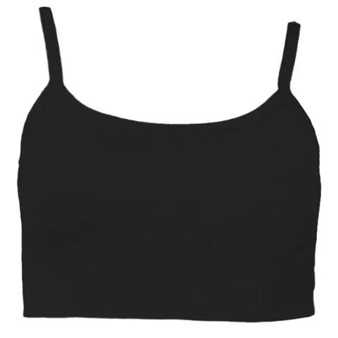 Los Angeles Apparel Baby Rib Spaghetti Crop Tank