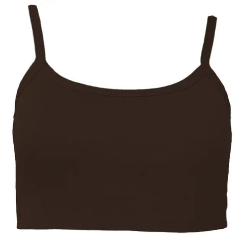 Los Angeles Apparel Baby Rib Spaghetti Crop Tank