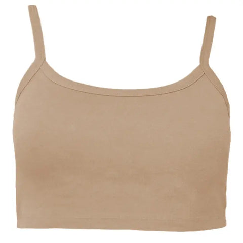 Los Angeles Apparel Baby Rib Spaghetti Crop Tank