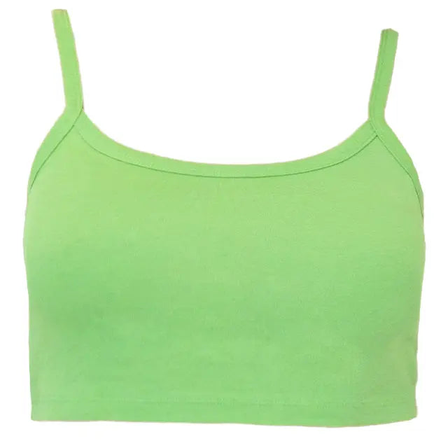 Los Angeles Apparel Baby Rib Spaghetti Crop Tank