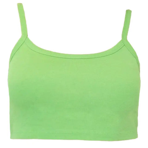 Los Angeles Apparel Baby Rib Spaghetti Crop Tank