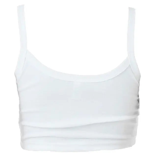 Los Angeles Apparel Baby Rib Spaghetti Crop Tank