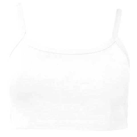 Los Angeles Apparel Baby Rib Spaghetti Crop Tank