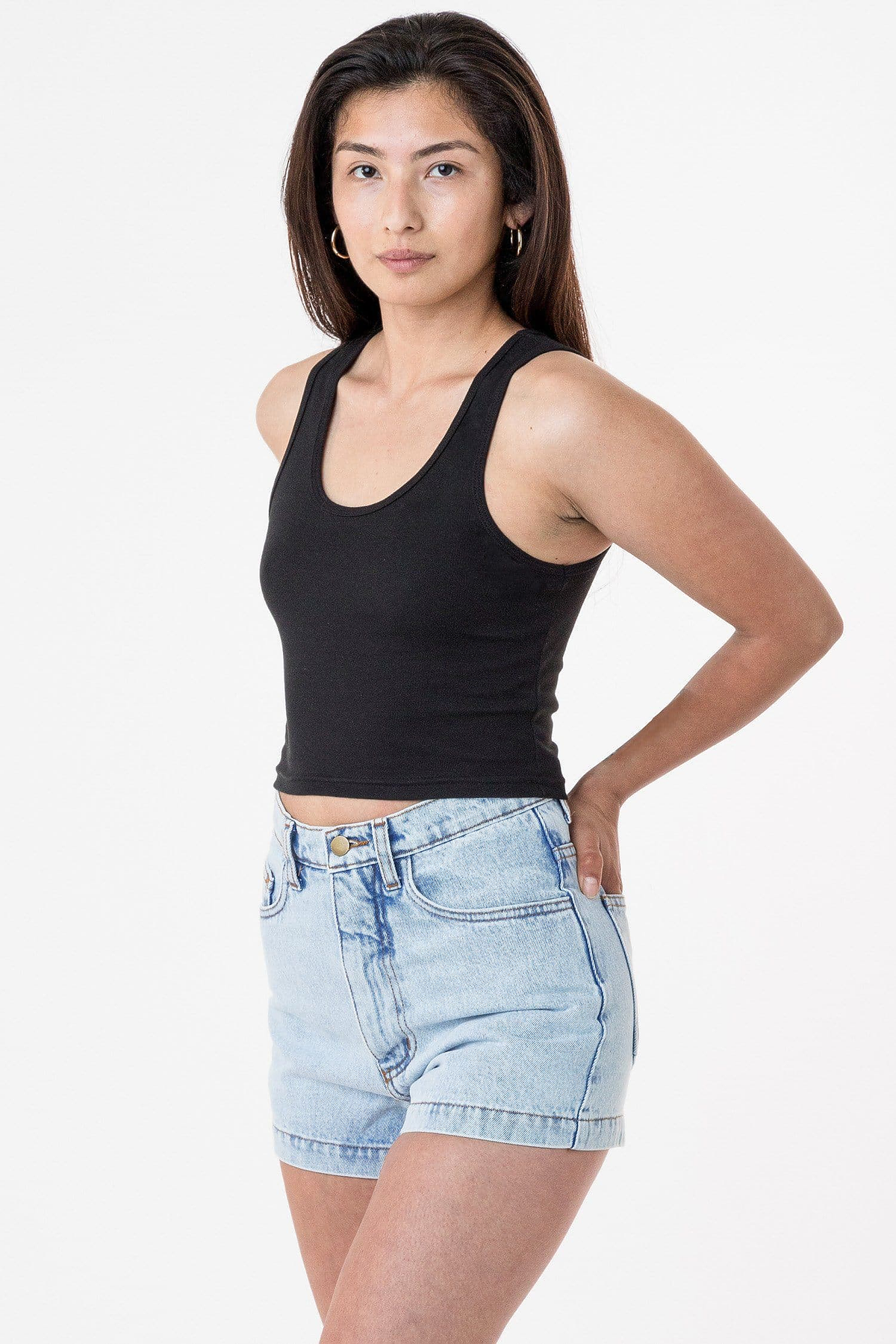 Los Angeles Apparel - Baby Rib Crop Tank - 4308