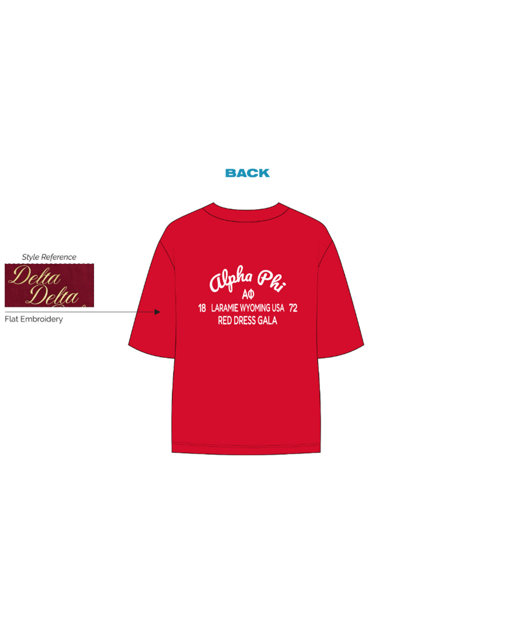H3G-1925 - University of Wyoming - Alpha Phi - OVERSIZED TEE