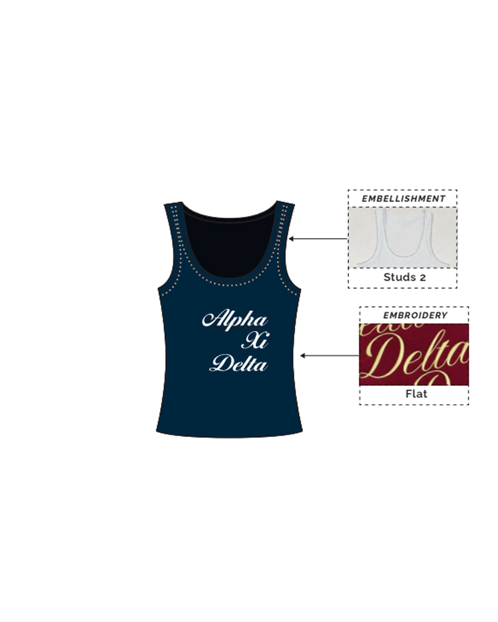 H3G-1433 - Texas State University - Alpha Xi Delta - Tank