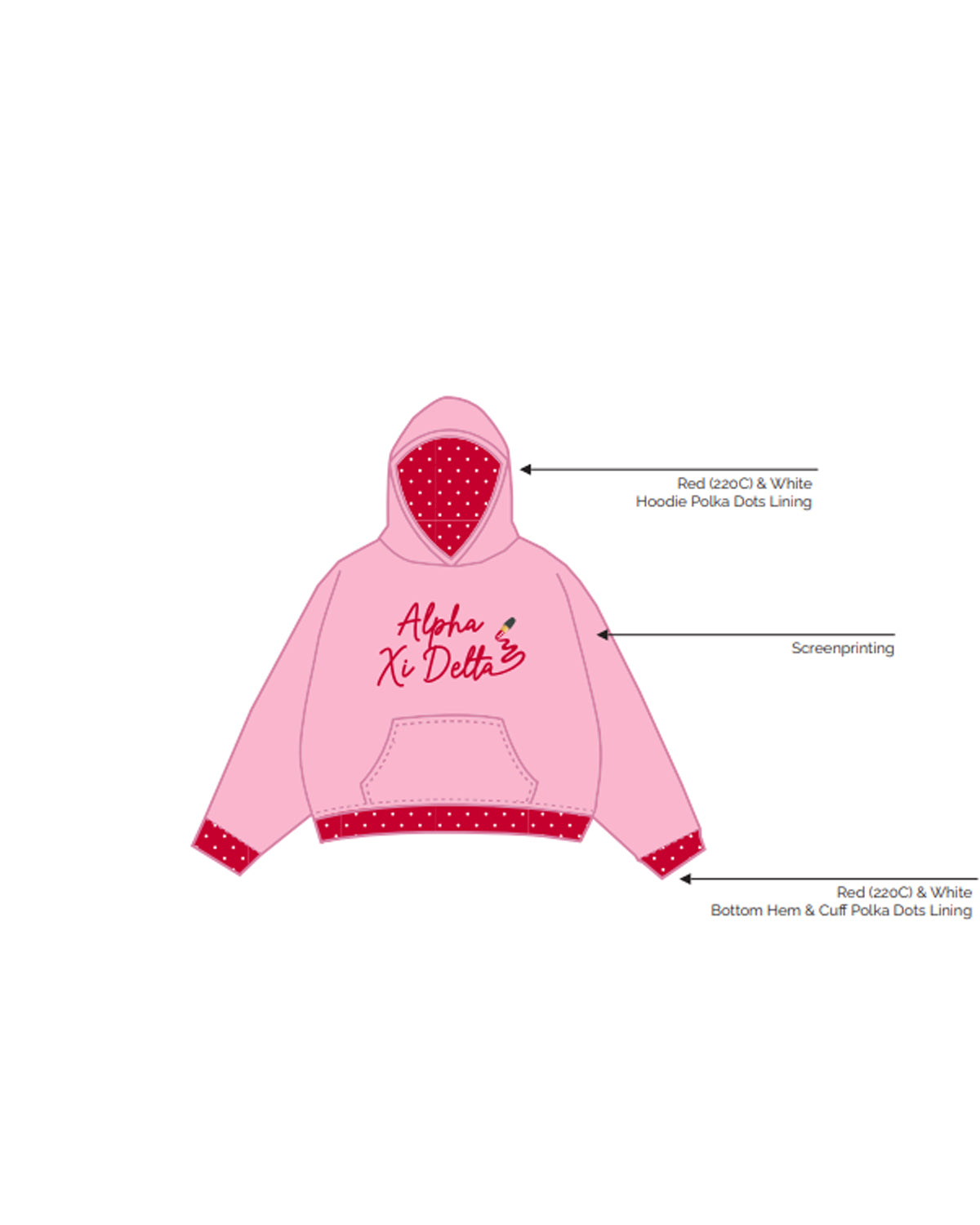H3G-2382  - Bowling Green State University - Alpha Xi Delta - Hoodie