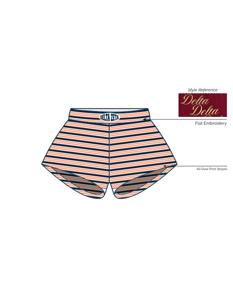 IN-0826 - University of Illinois - Delta Zeta - Shorts Stripes