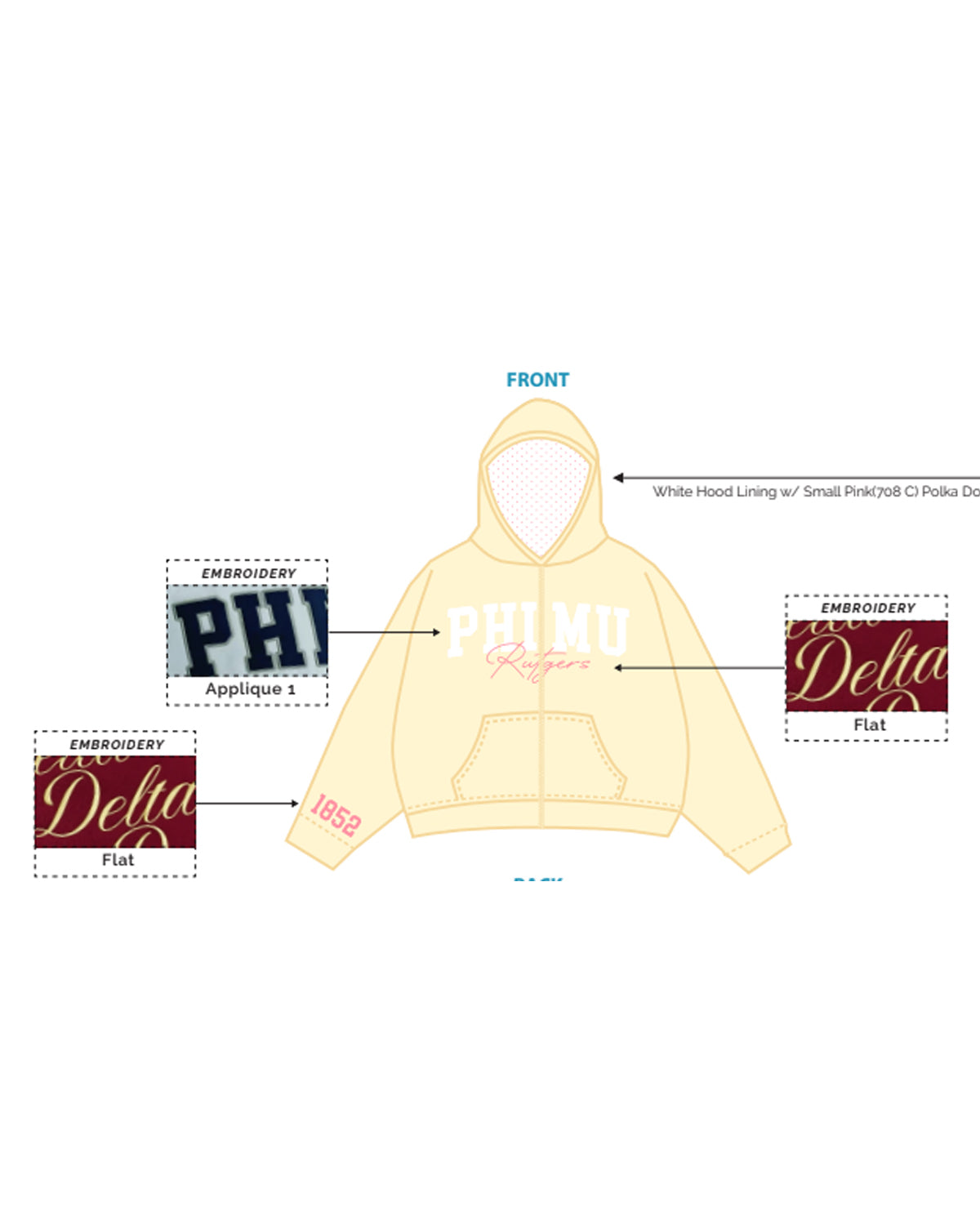 H3G-1217 - Rutgers University - Phi Mu - Hoodie