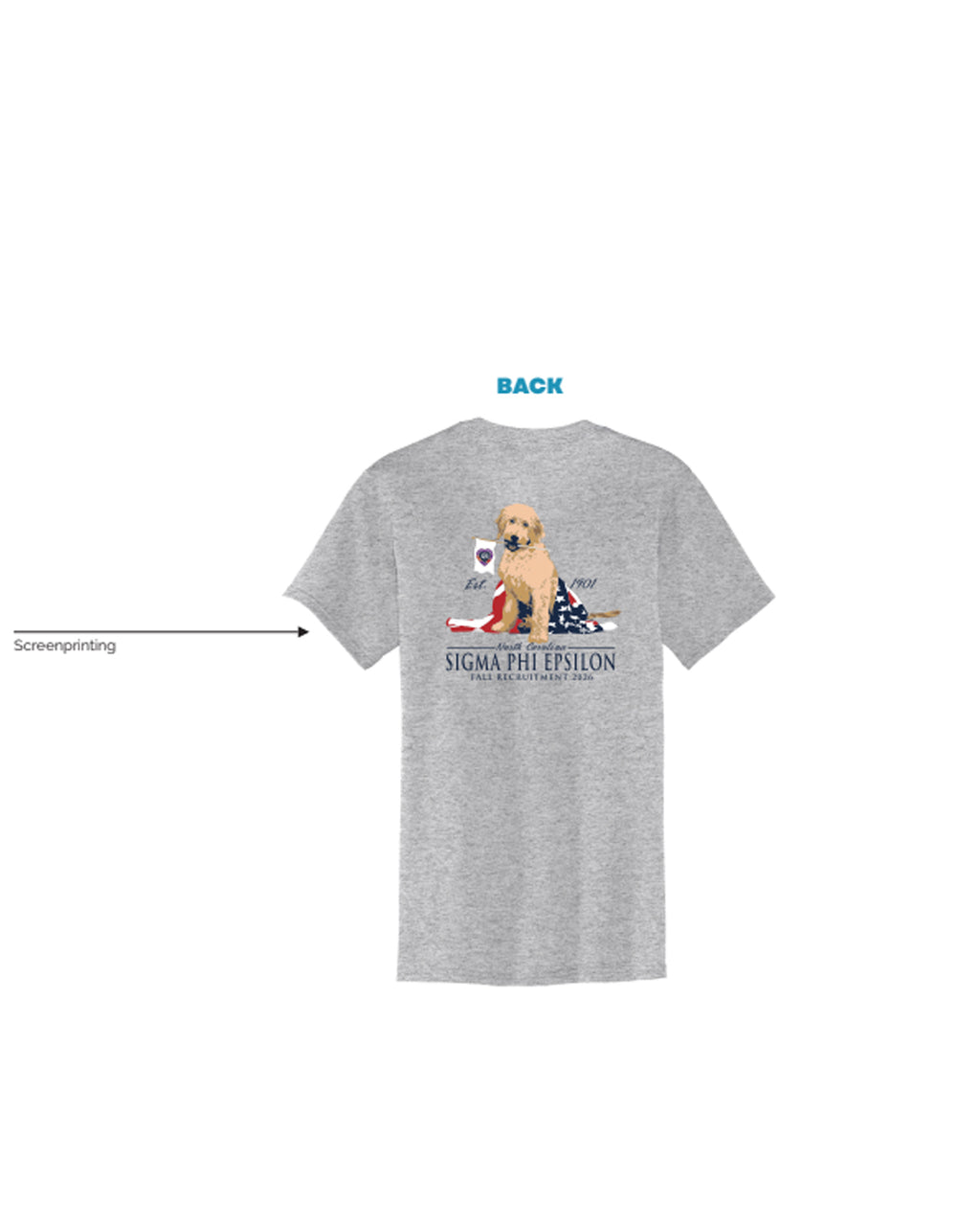 H3G-1230 - North Carolina State University - Sigma Phi Epsilon - T-Shirt Heather