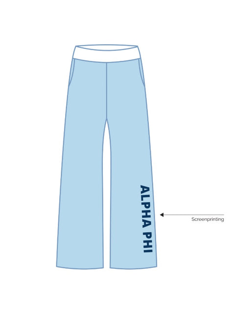 ALABAMA POP UP SHOP Delicate Blue Wide Leg Sweatpants
