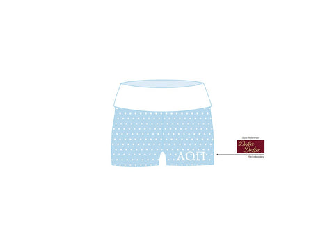 H3G-0172-West Virginia University-Alpha Omicron Pi-AOII Fold Over Shorts