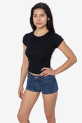 Los Angeles Apparel - Poly Cotton Rib Cap Sleeve Tee - FFR3035L